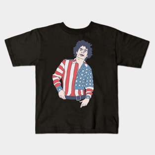 Abbie Hoffman - American Flag - Political Activism Kids T-Shirt